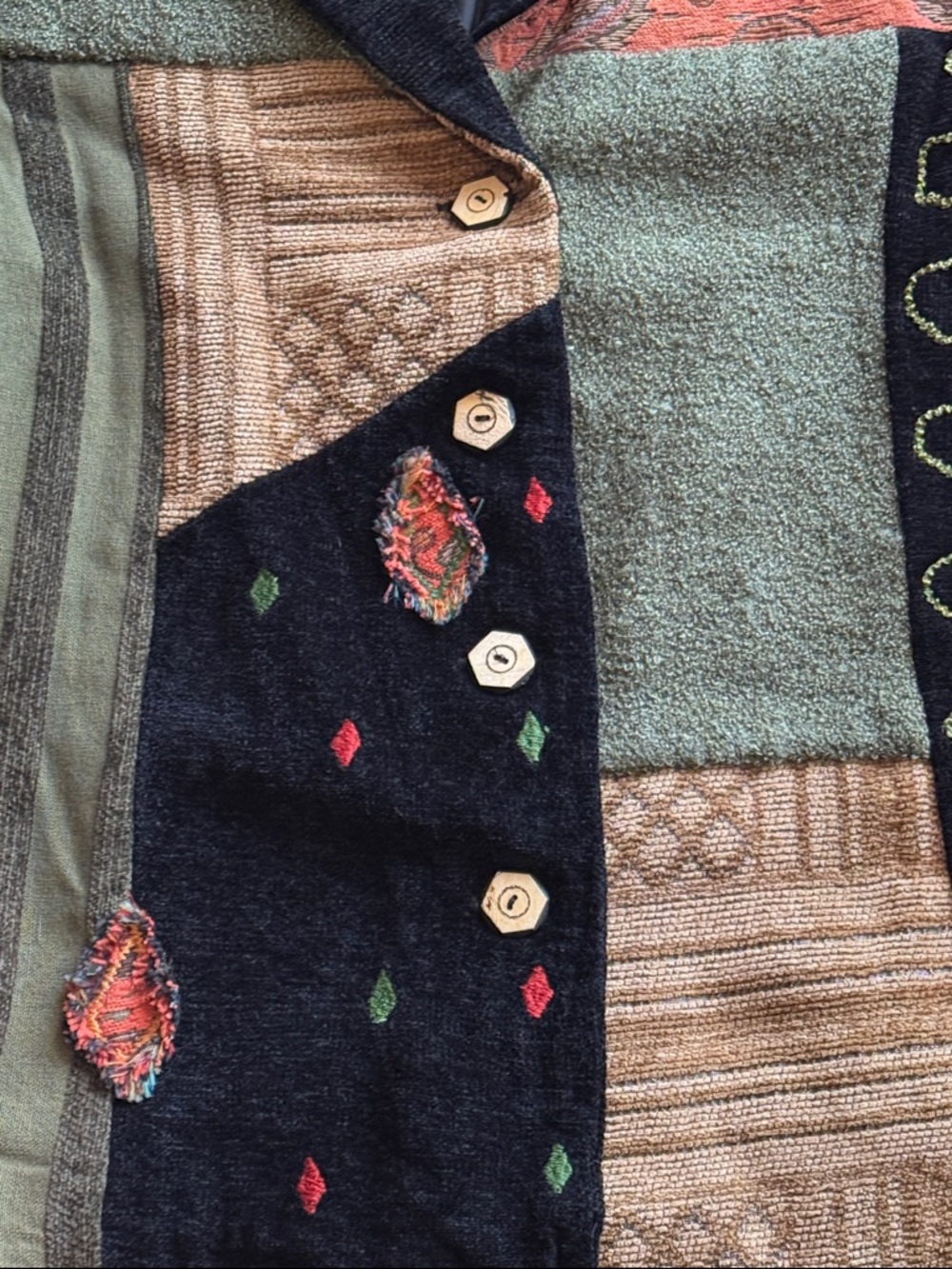 90’s Entice Patchwork Mixed-Pattern Jacket - Picture 4 of 9